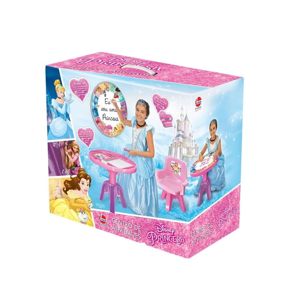 Conjunto mesa e cadeira infantil das princesas disney