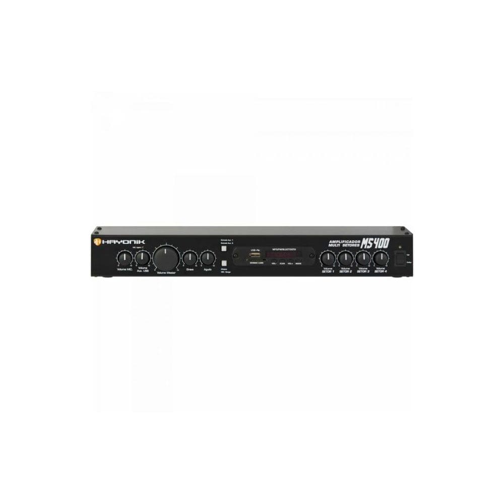 Amplificador Hayonik 40W RMS Multi Setores MS400 Preto