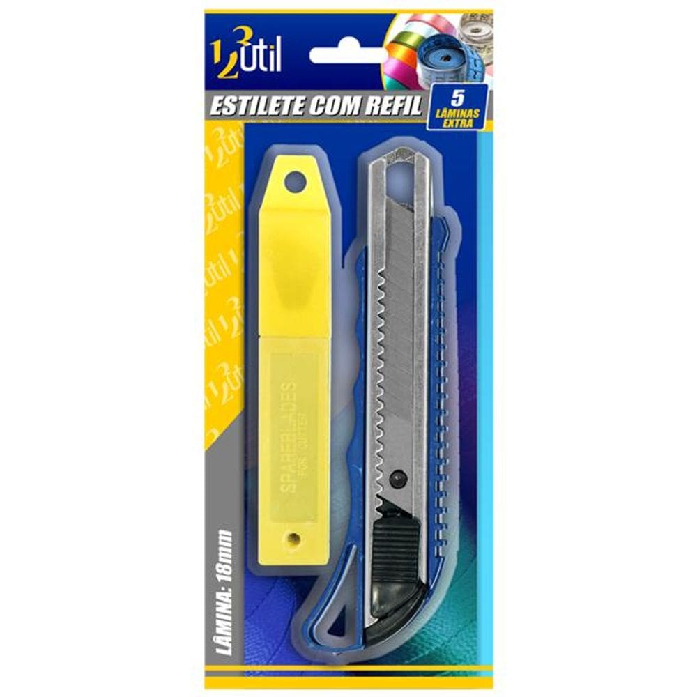 Estilete Com Refil - 5 Lâminas extra
