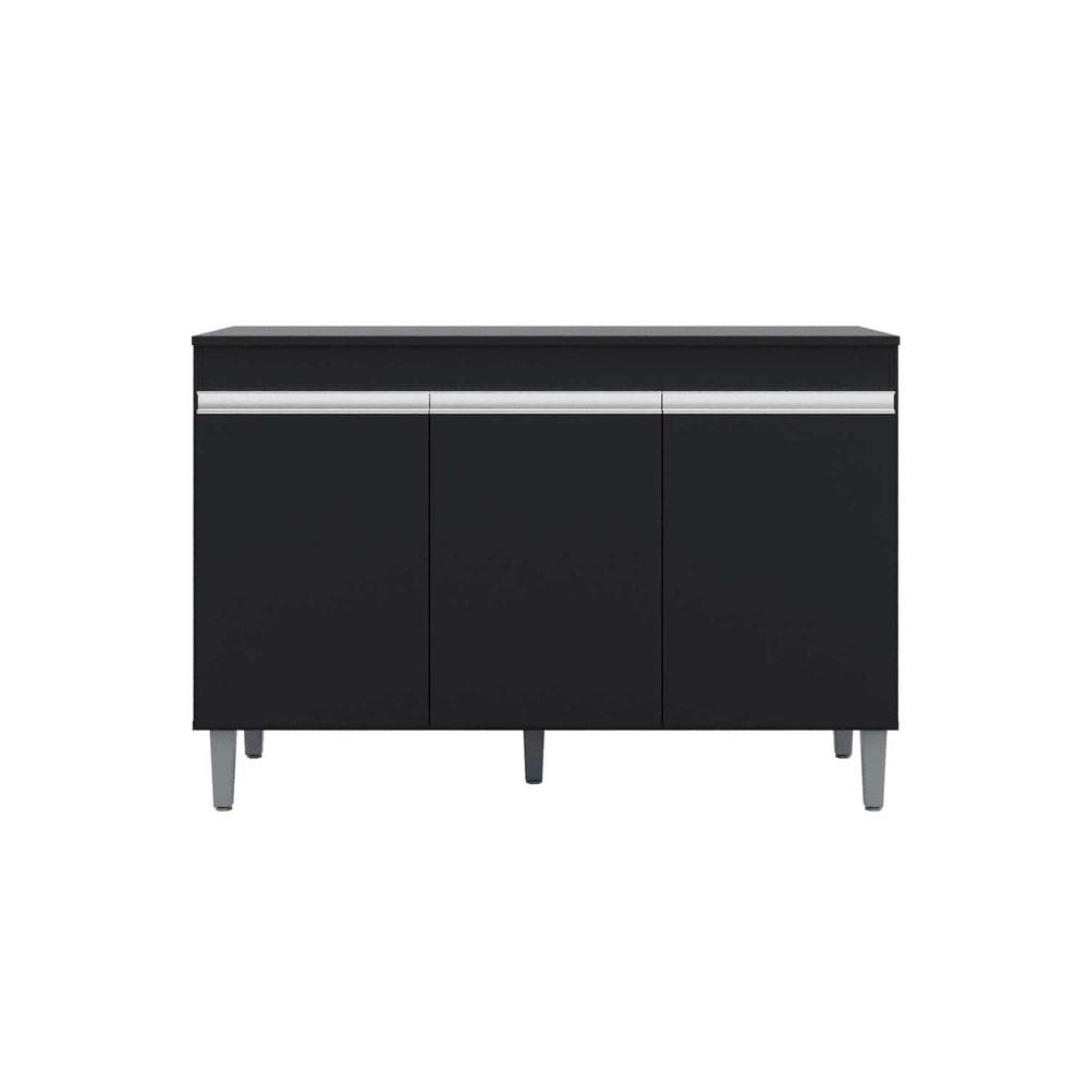 Balcão de Cozinha Manu para Pia de 1,20cm S/Tampo Preto - Montanaris Decor