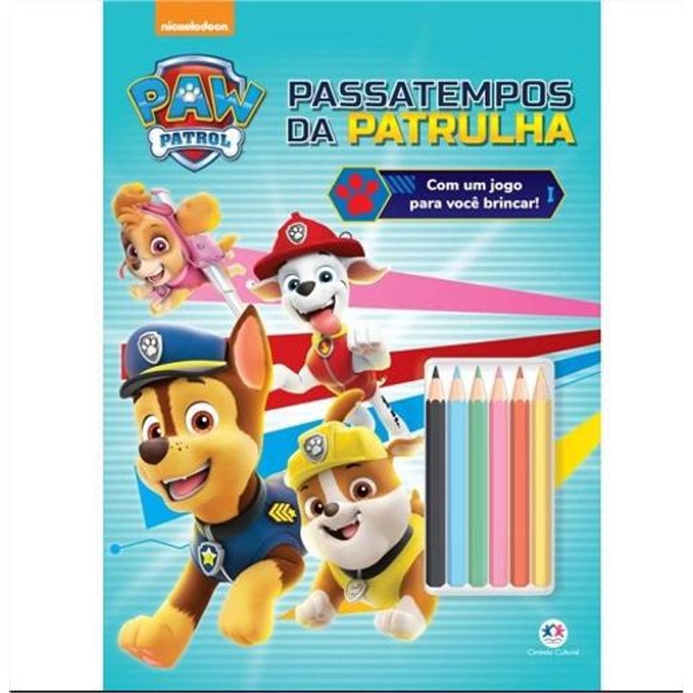 Livro De Atividades Patrulha Canina Com Lápis Colori