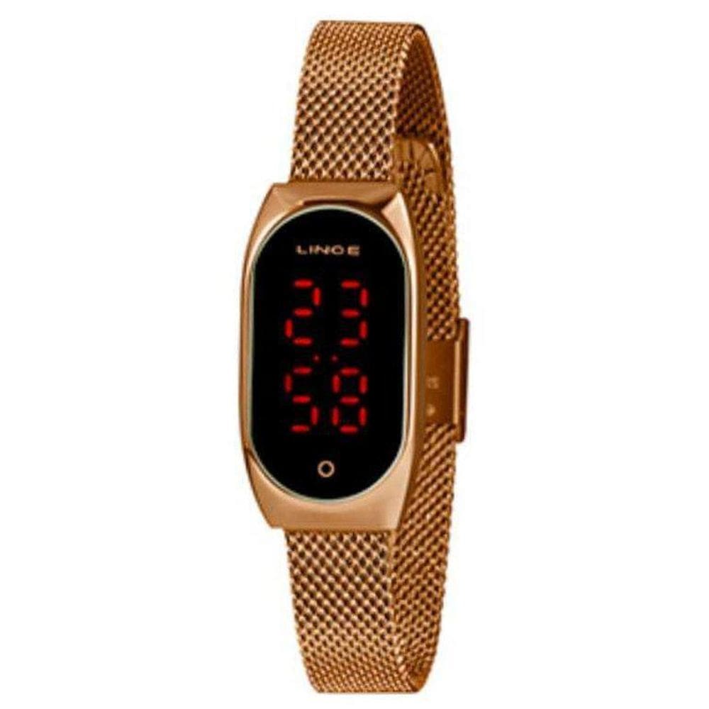 Relógio Feminino Lince Digital Led - Rosê, 23 cm