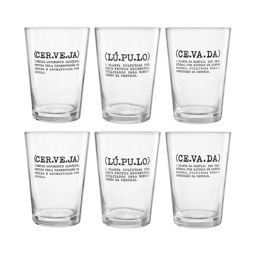 Jg Copos Cerveja Caldereta Conceito 6Pcs 300 Ml Mde Home Style