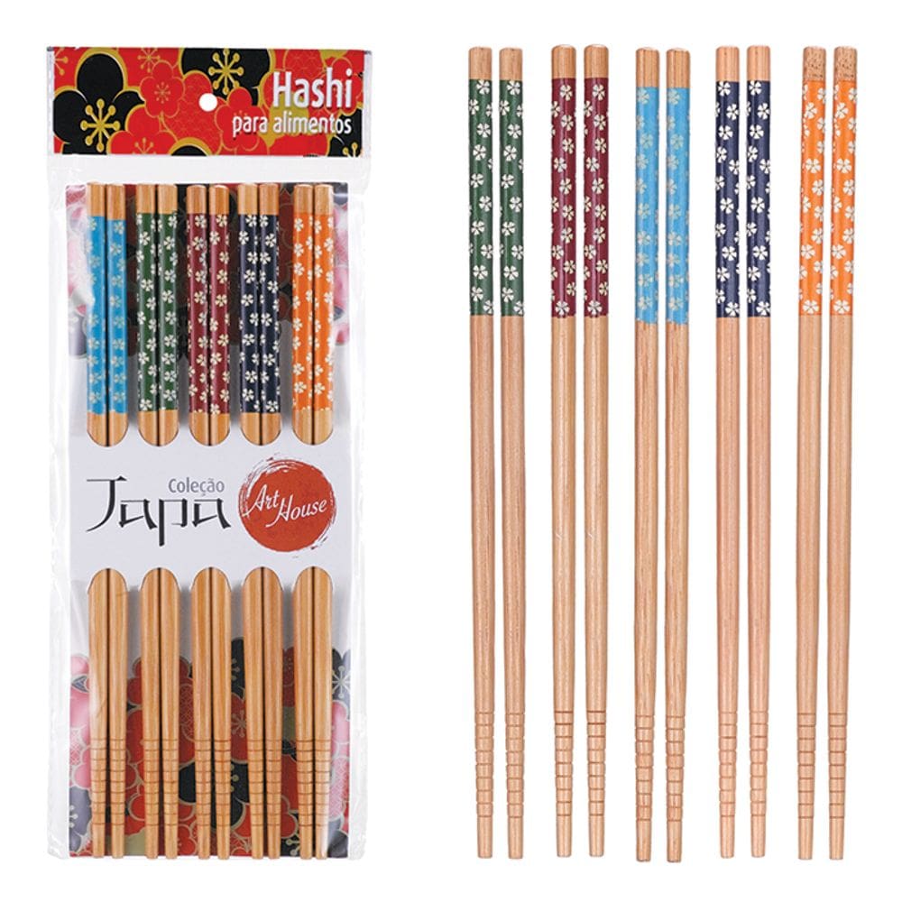 Conjunto de Hashi 16 Unidades Bambu Art House - Importado