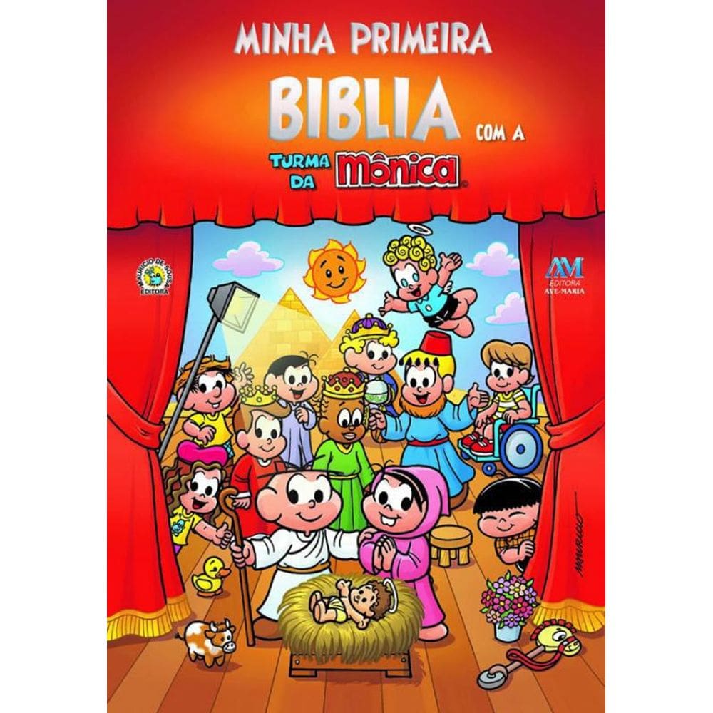 Livro Minha Primeira Biblia Com A Turma Da Monica - Pequeno