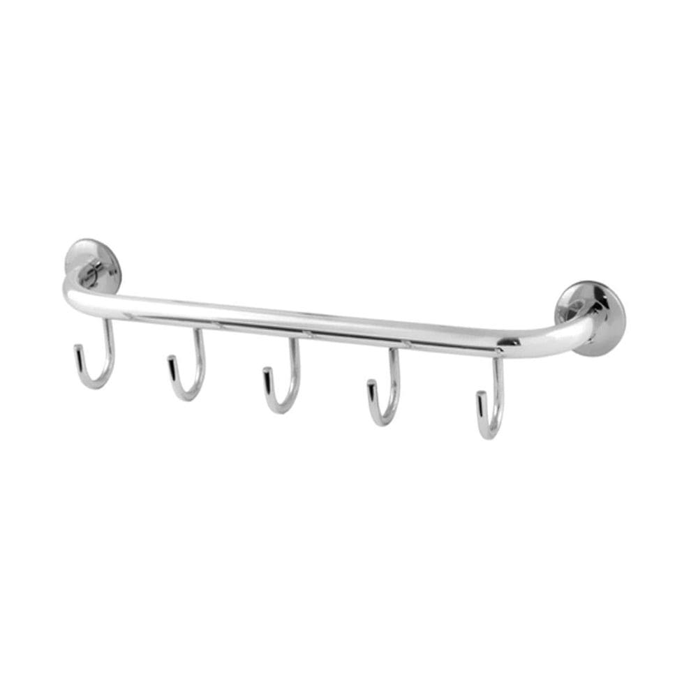 Cabide 05 Ganchos Suporte Roupas Aço Inox Alumínio