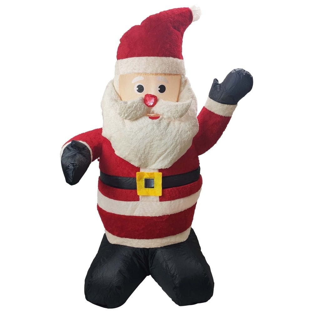Papai Noel Inflável Iluminado Veludo Enfeite Natal Natalino Grande Decoração Loja Inflador Embutido