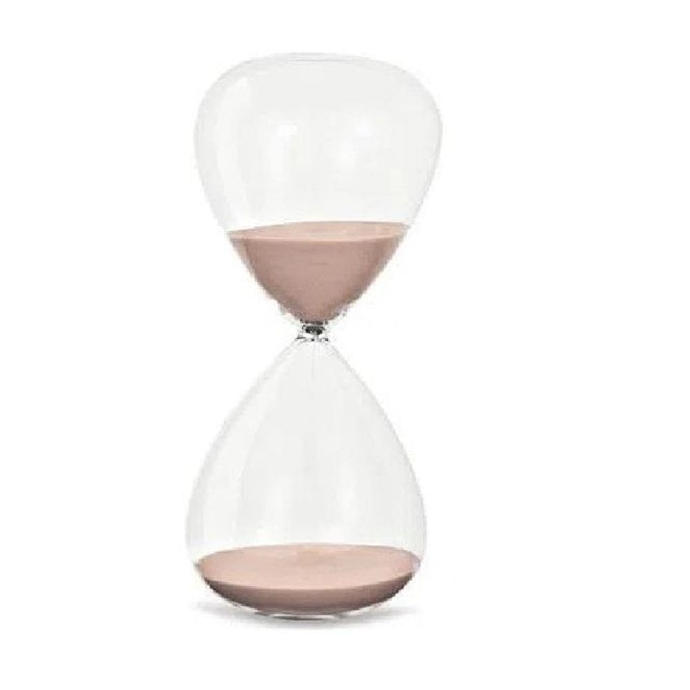 Ampulheta Rosa Em Vidro Mart 9602 8x8x19,5 cm 300g