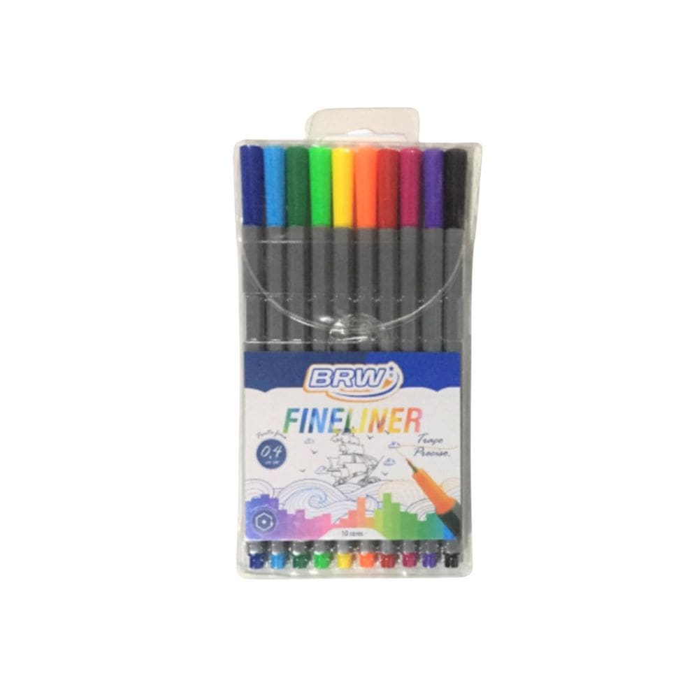 Caneta Hidrográfica Fineliner 0.4Mm Brw Blister Com 10 Un