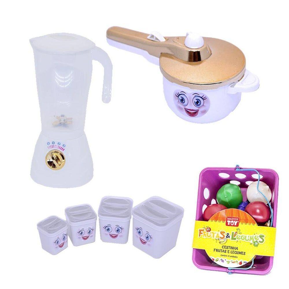 Mini Cozinha Infantil Menina Princesa Liquidificador 19Peças