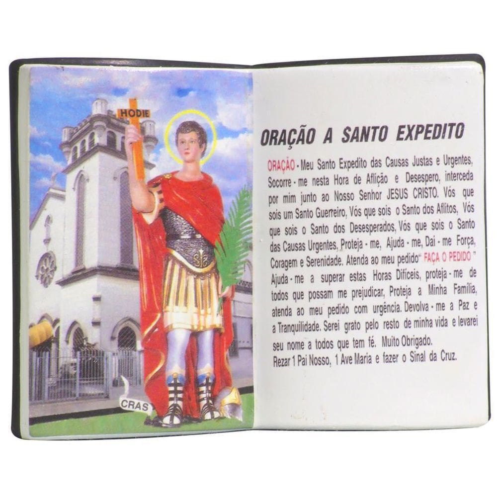 Enfeite Decorativo Em Resina Santo Expedito Livro
