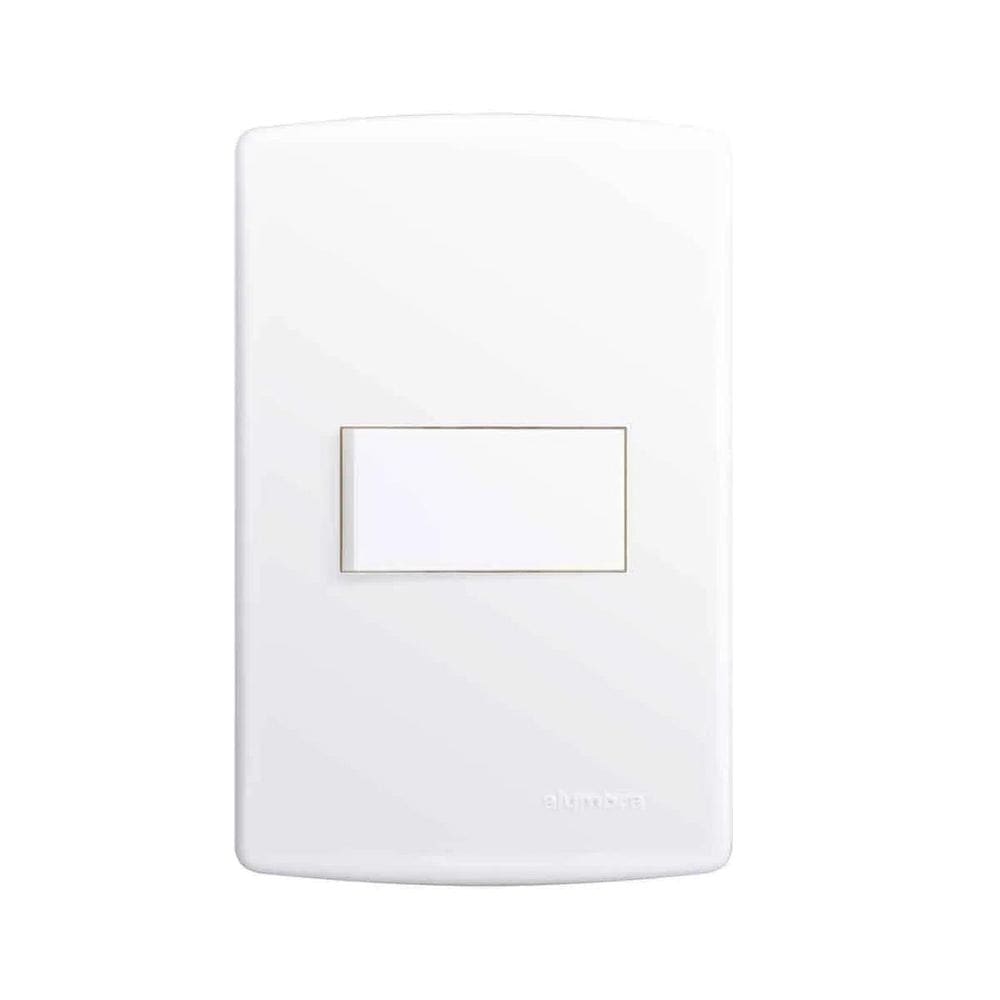 Conjunto 1 Interruptor Simples 4X2 Branco Siena 6511 Alumbra