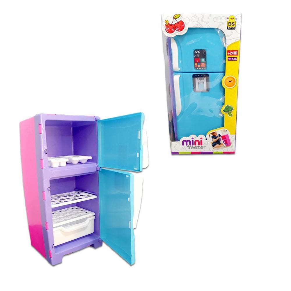 Mini Freezer De Brinquedo Azul Com Acessórios Infantil