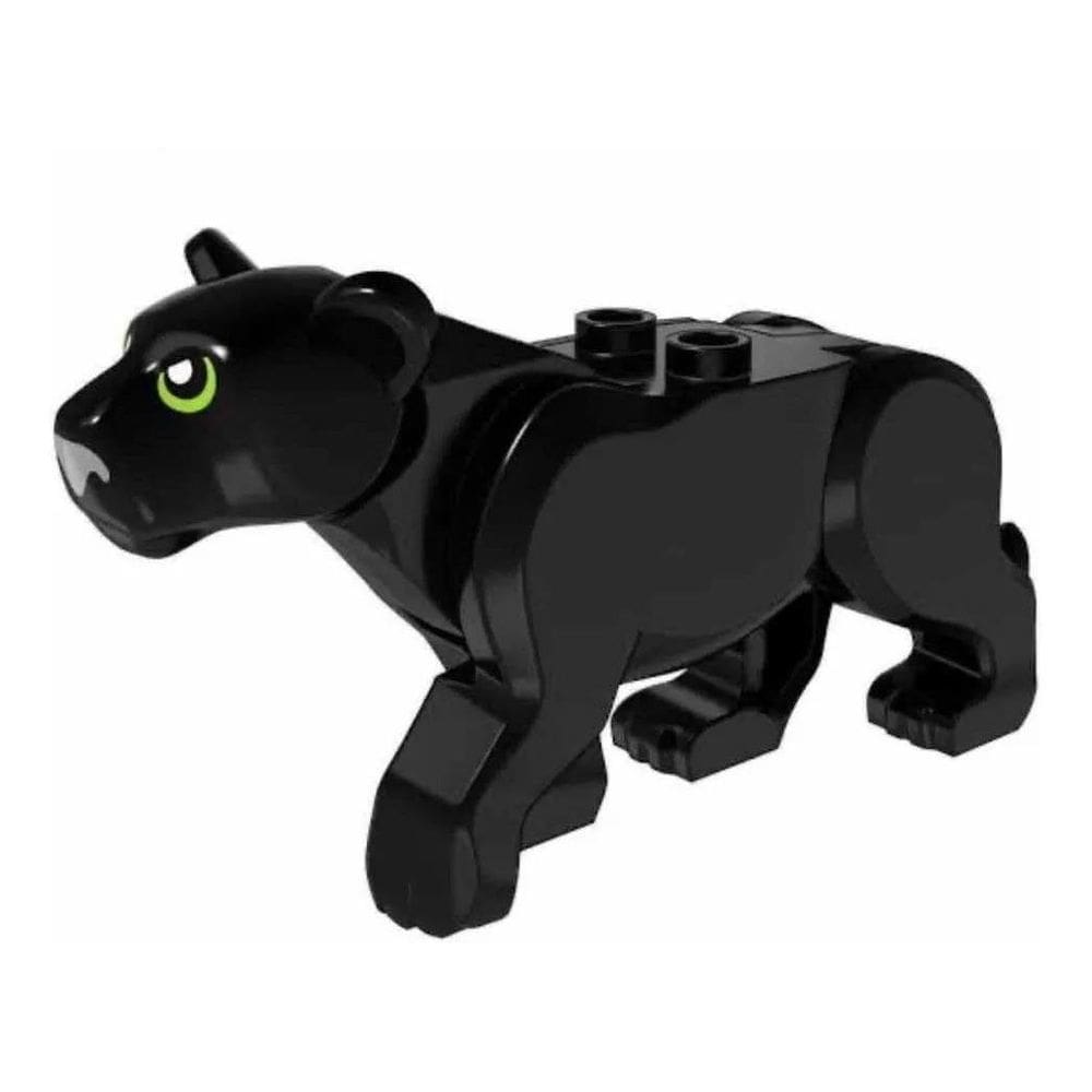 Boneco Animal Blocos De Montar Pantera Negra Selvagem