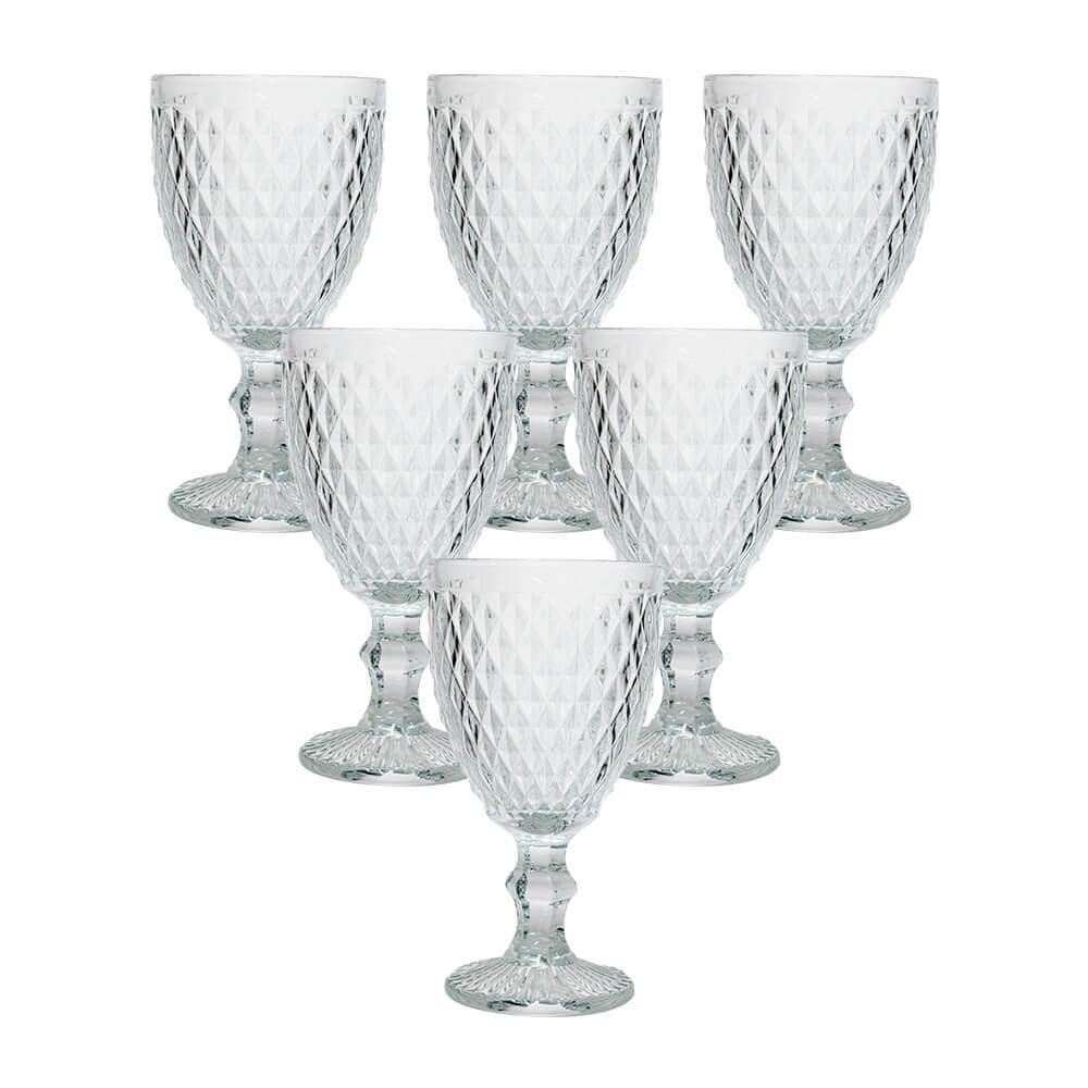 Conjunto de Taças de Vidro Bico de Abacaxi Transparente Luxo - Casambiente