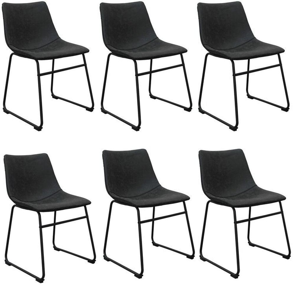 Conjunto com 6 Cadeiras para Sala de Jantar Bruna Preto