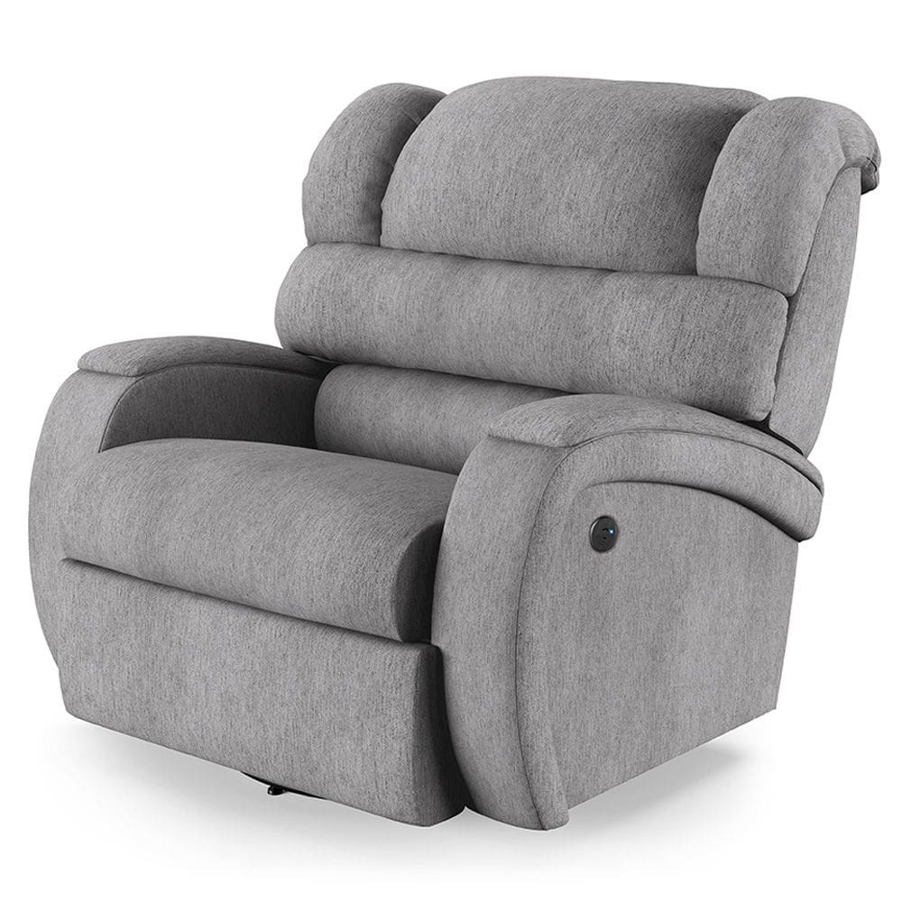 Poltrona do Papai Reclinável Napoli Glider Giratória USB Linho Cinza FH1 - D`Rossi