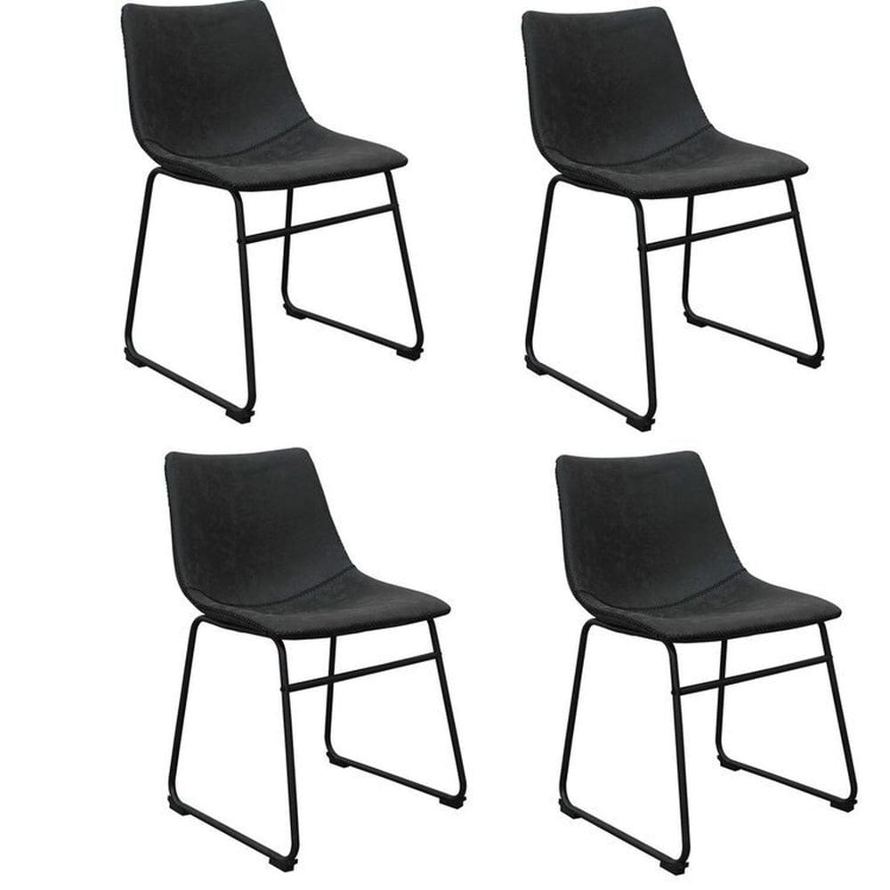 Conjunto com 4 Cadeiras para Sala de Jantar Bruna Preto