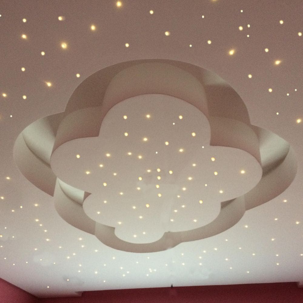 Kit Fibra Ótica 400 Branco Misto Noite Estrelado Quarto Teto