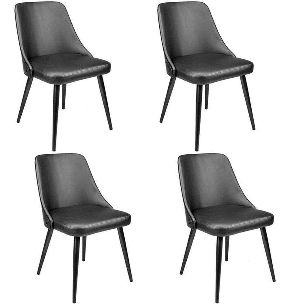 Kit com 4 Cadeiras para Sala de Jantar Bárbara Preto