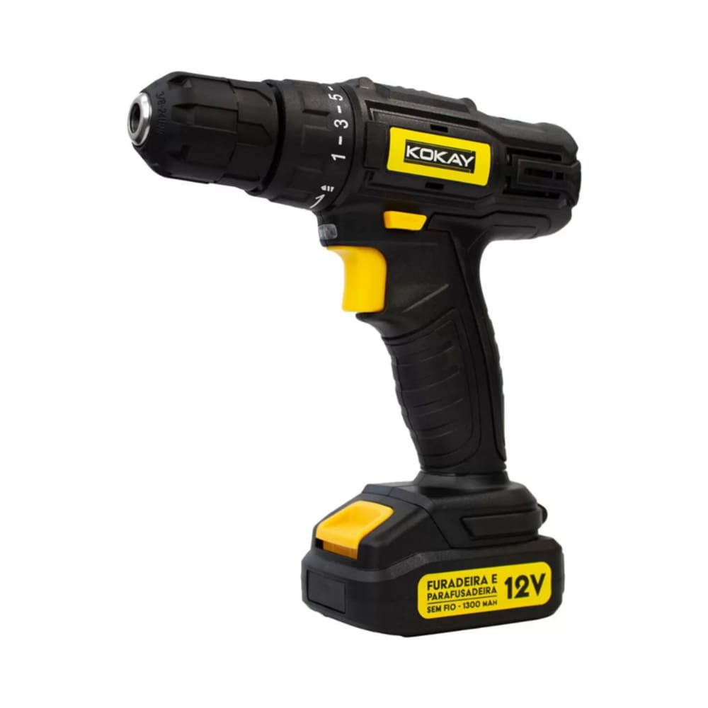 Parafusadeira E Furadeira Kokay Bateria Li-Ion C/ Maleta 12V 110/220V
