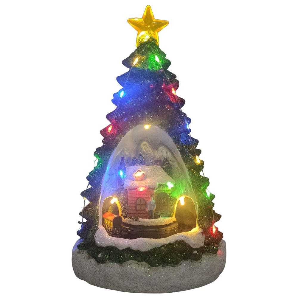 Vila Natalina Arvore de Natal toca Musicas com Luz Movimento Iluminação Enfeite Decoração Luxo