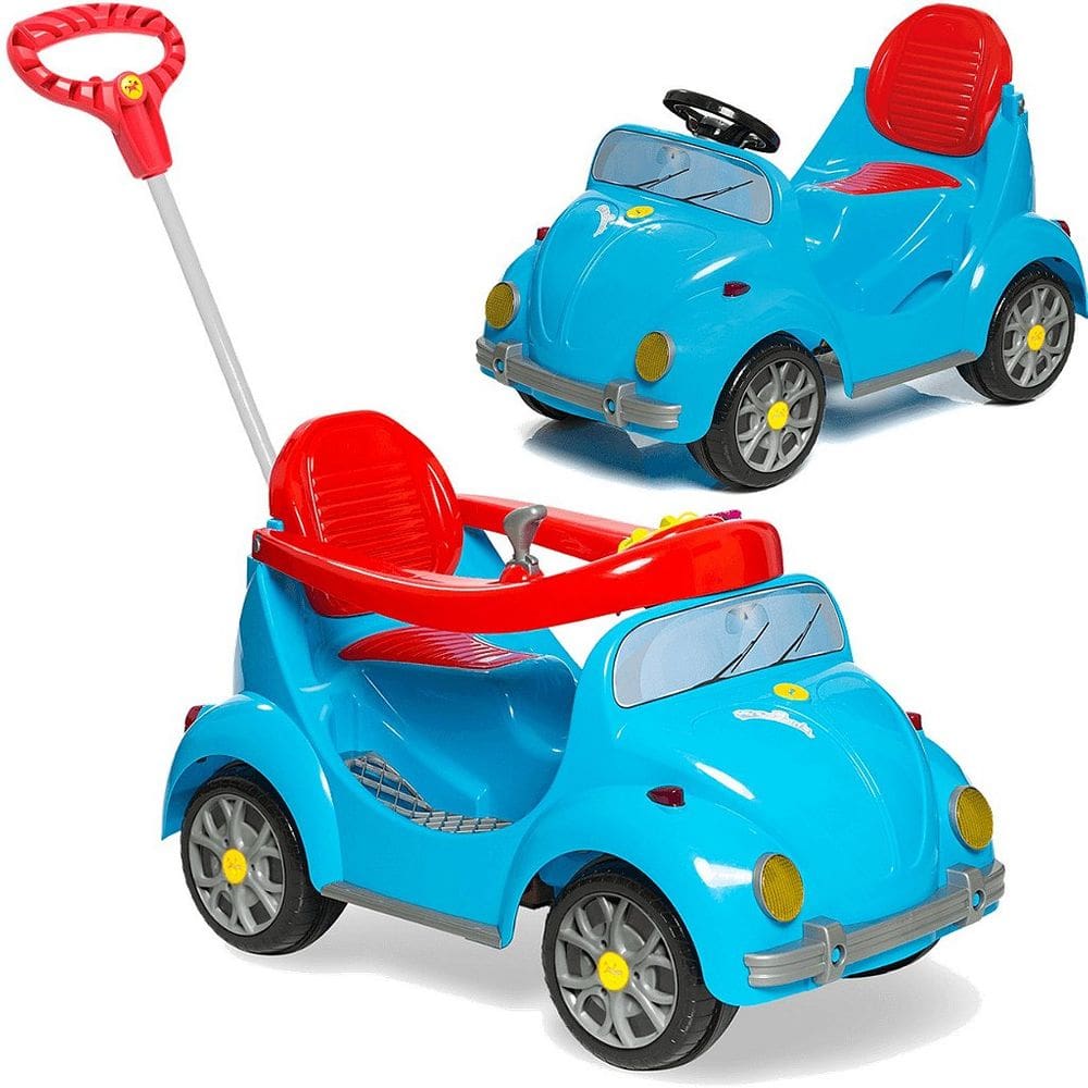 Carrinho de Passeio e Pedal para Bebe Calesita Fouks Azul 30kg
