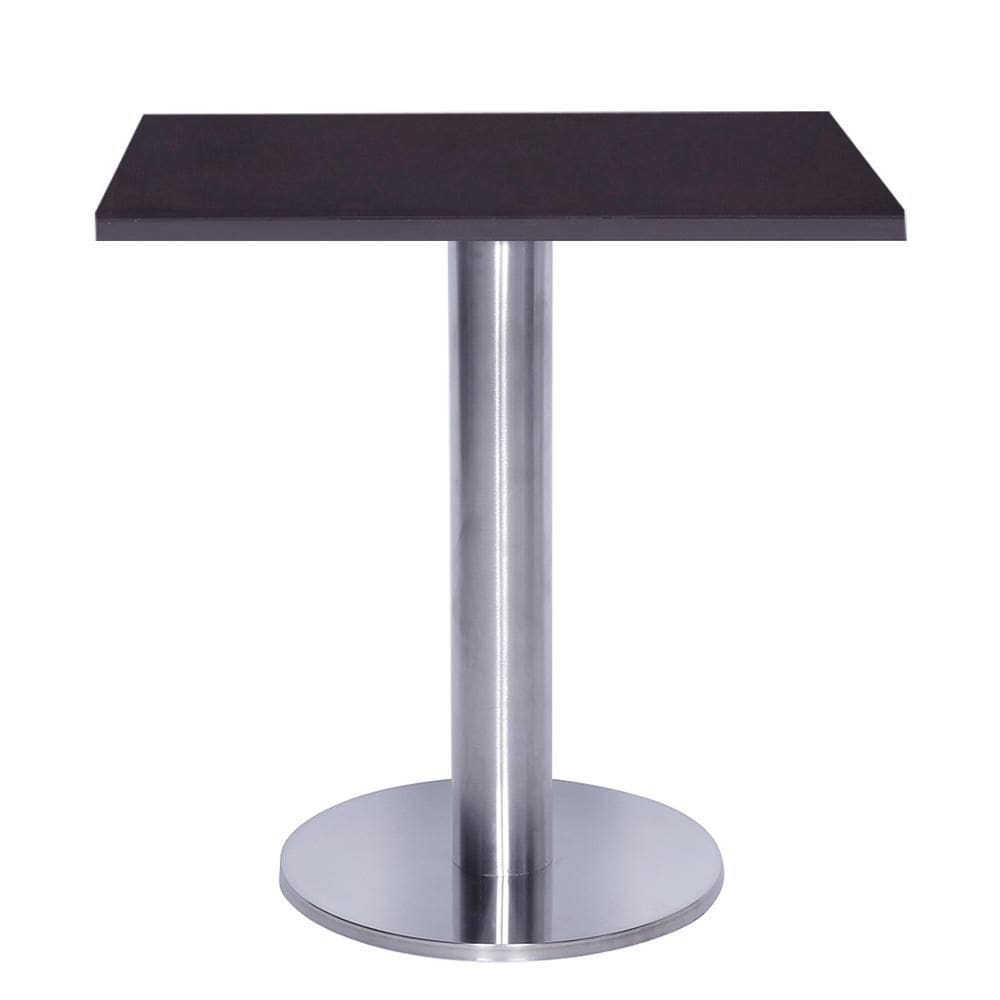 Mesa Beta Big Inox 75 cm (Alt) Disco Redondo Tampo MDP Quadrado 80 cm (Larg) x 2,50 cm (Alt) Preto
