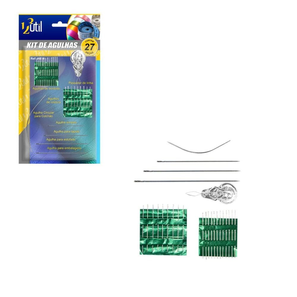 Kit Com 27 Peças De Agulhas Para Costura Conserto De Roupas