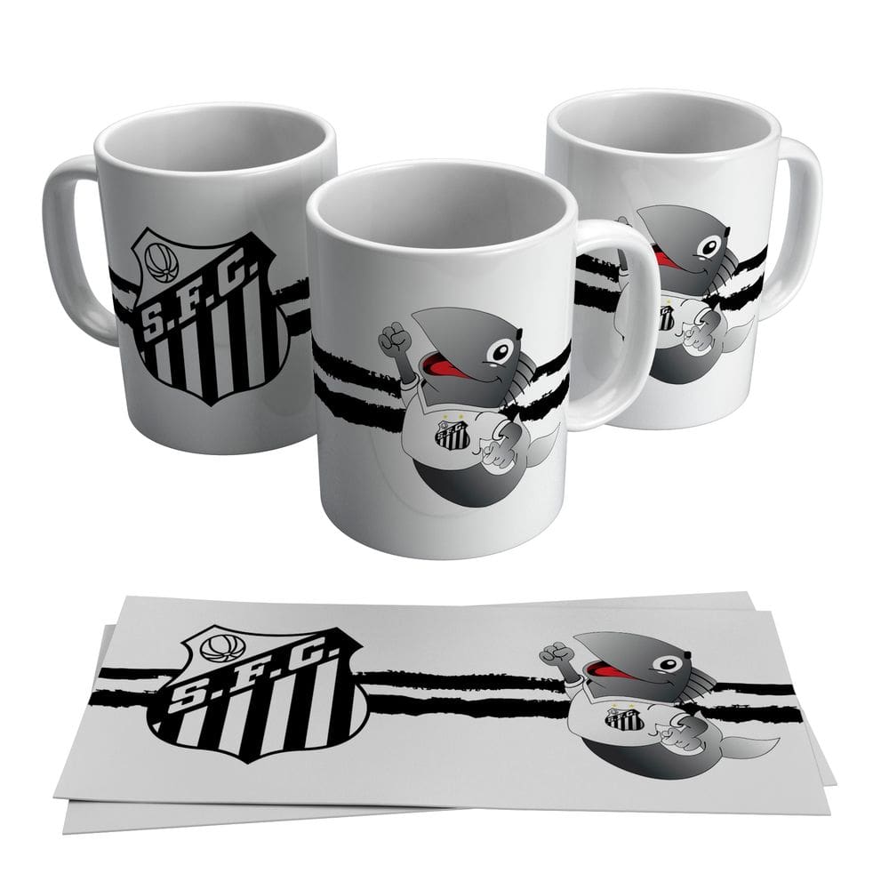 Caneca Personalizada Santos Peixe Mascote Futebol 325ml
