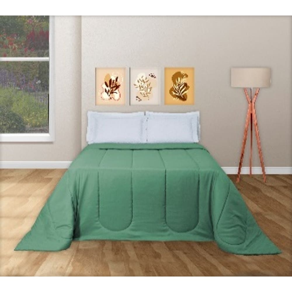 Edredom Charme Micropercal Solteiro 01 Peça Verde Claro