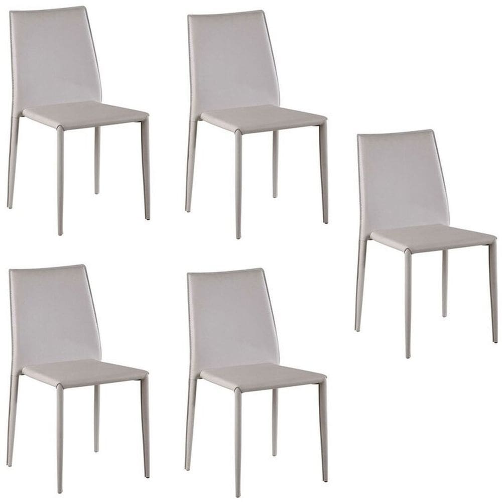Kit com 5 Cadeiras de Jantar Amanda Pvc Nude