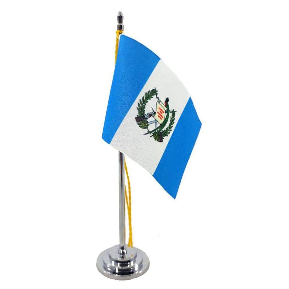 Mini Bandeira De Mesa Da Guatemala 15 Cm Poliéster