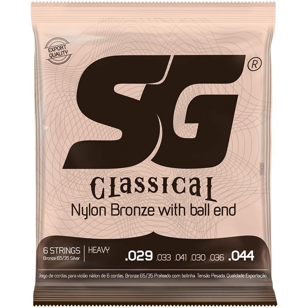Encordoamento Sg Tensão Pesada Para Violão Nylon Com Bolinha