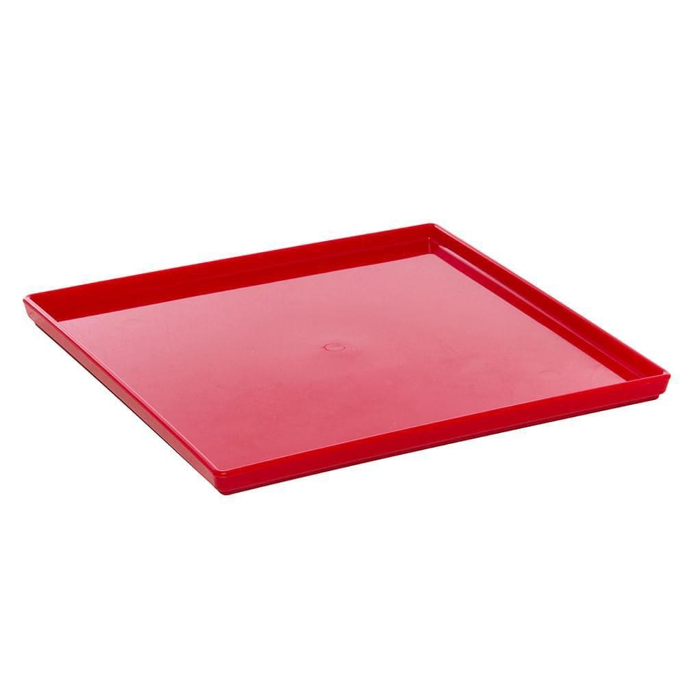 Prato Square Vemplast 27X27 Tropical Polipropileno Vermelho