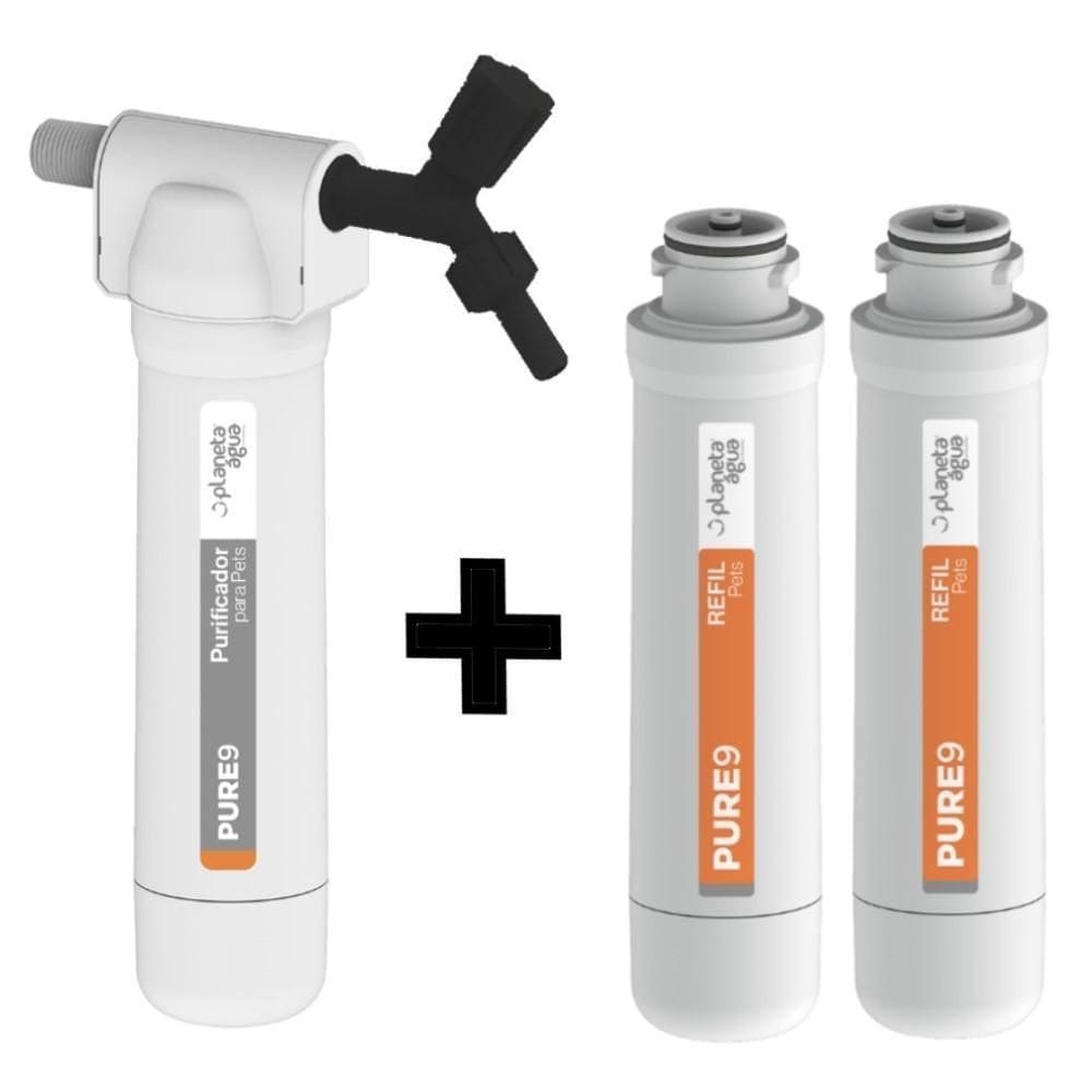 Filtro Purificador Água Pet Planeta Água Pure9 Pet + 2 Refil