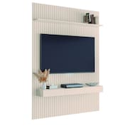 Painel para TV até 55 Polegadas 1,39x2,40m Ripado com Nicho Arbo Off White EDN