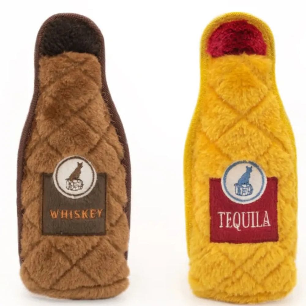 Pelucia Com Apito Z-Stitch Happy Hour Crusherz Pack 2 ZippyPaws Para Cães - Whisky e Tequila