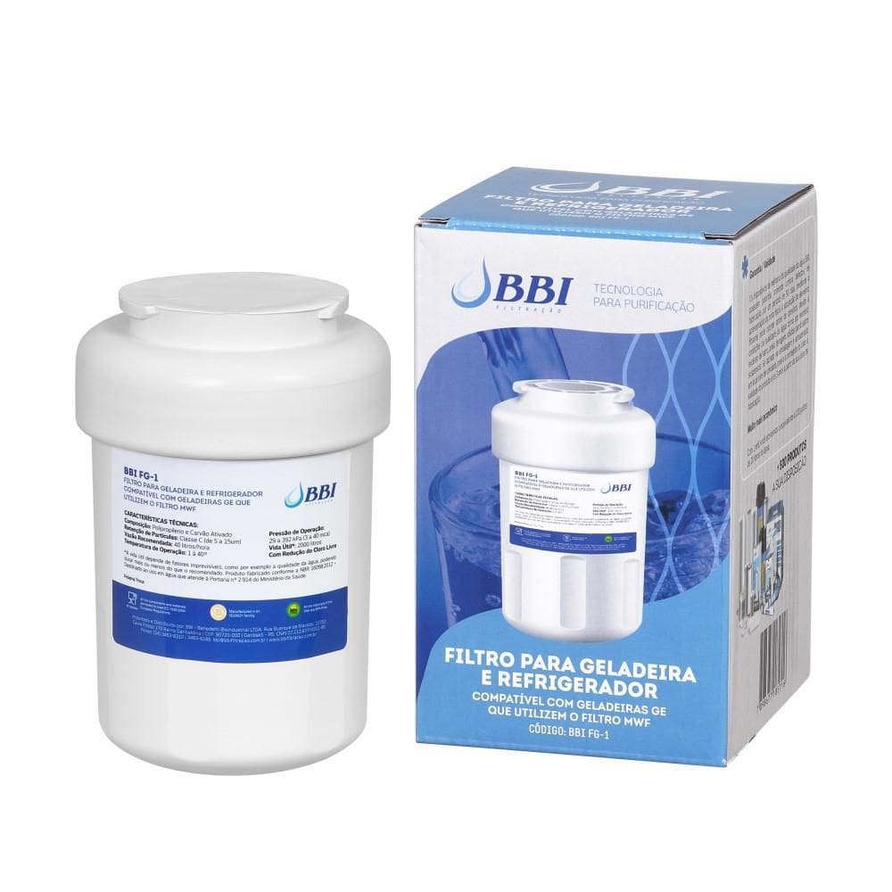 Filtro de Água BBI FG-1 Geladeira Refrigerador GE MWF