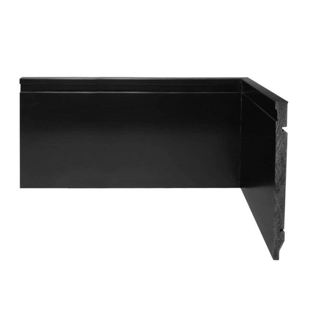 Kit com 3 Barras Rodapé de Poliestireno 15cm X 15mm Frisado Metro Linear Casa Grassi 7,2m Preto