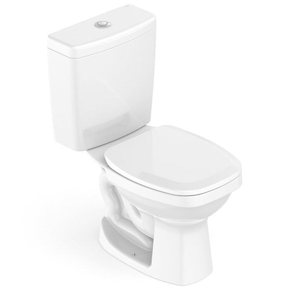 Kit 5 Vasos Sanitário com Caixa Acoplada e Assento Art Incepa Branco
