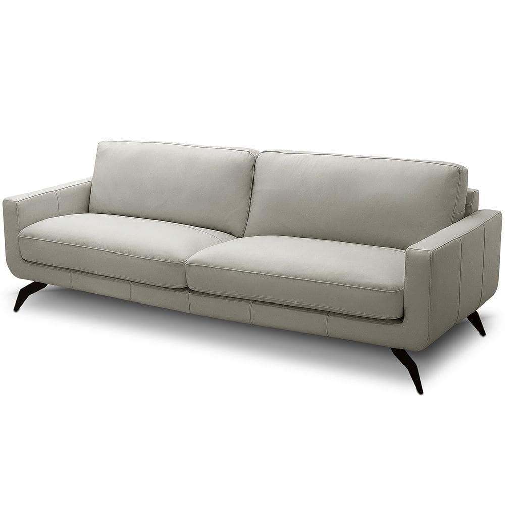 Sofá 3 Lugares Para Sala de Estar Living Industrial 210cm Trento L06 Couro Pérola - Lyam Decor