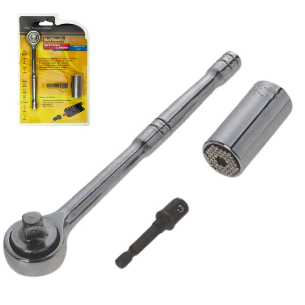 Kit Catraca com soquete universal 7 a 19mm Beltools