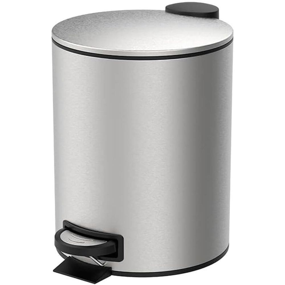 Lixeira Com Pedal E Balde Spin 12l Aço Inox Banheiro Lavabo