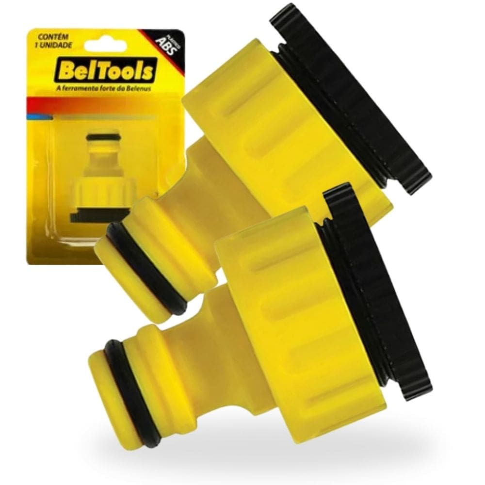 KIT 2 Uniao Bico P/ Mangueira 1/2 Rosca 3/4 Plastico Beltools