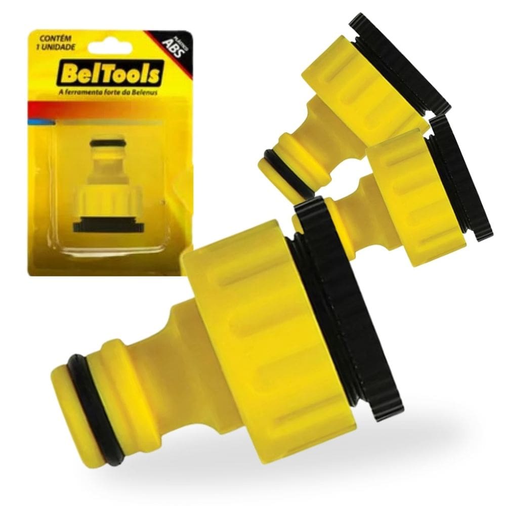 3 Uniao Bico P/ Mangueira 1/2 Rosca 3/4 Plastico Beltools