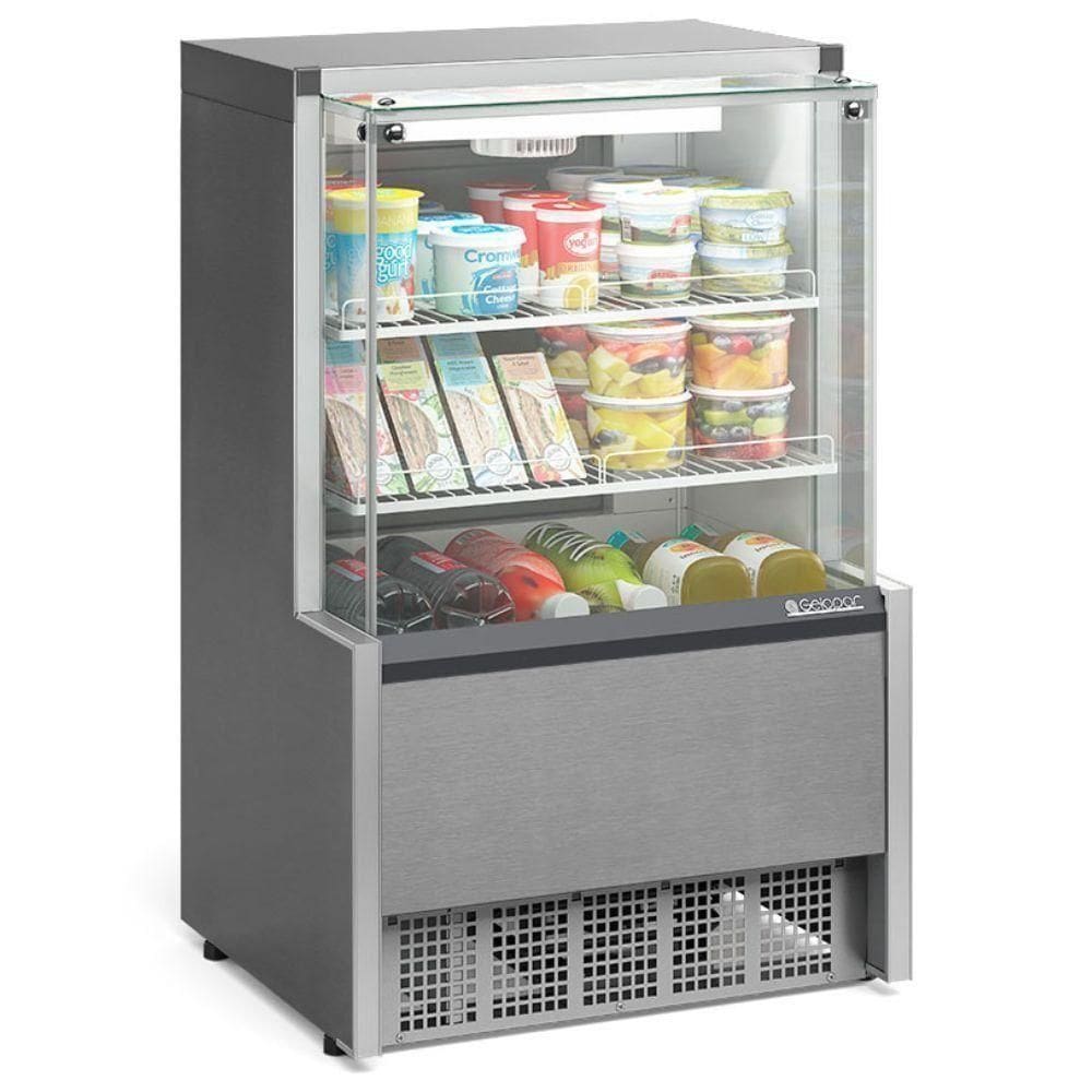 Vitrine Refrigerada Ar Forçado Aurora Gpfa075r Gelopar Aurora Refrigerada 0,74mt Inox 110v