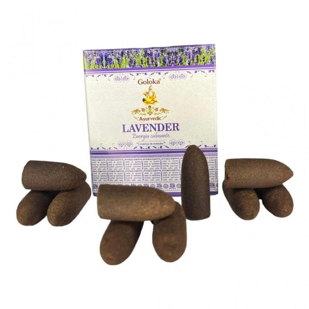 Incenso Cone Cascata Goloka Back Flow - Selecione O Aroma