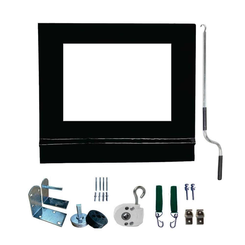 Toldo Cortina Preto C/ Visor - 2,10m X 2,10m - Kit Completo