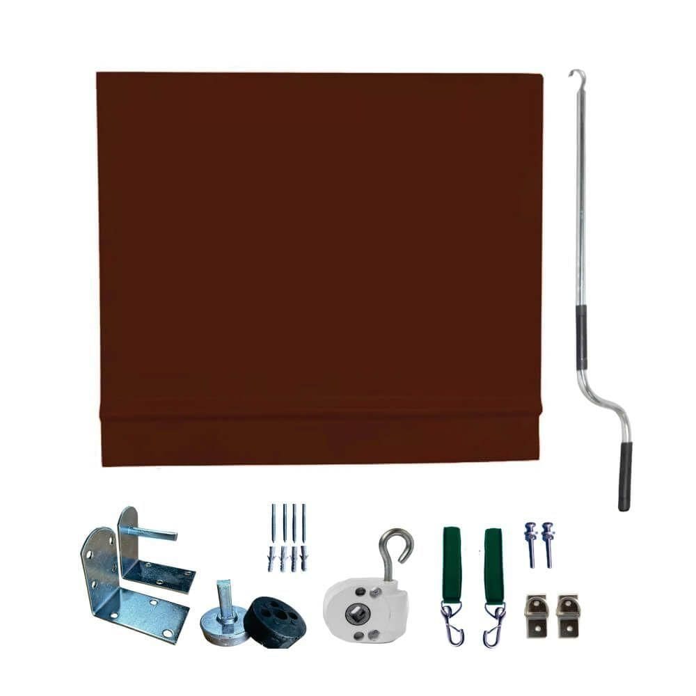 Toldo Cortina Marrom - 2,20m X 2,00m - Kit Completo